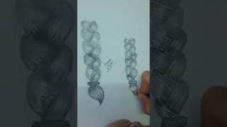 رسم ضفيرة شعر hair art artist drawing pencildrawing  shorts braids tutorial