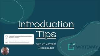 Join our Thesis Writing Webinar - the Introduction chapter