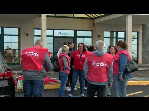 Manifestación CCOO frente a Hospiten
