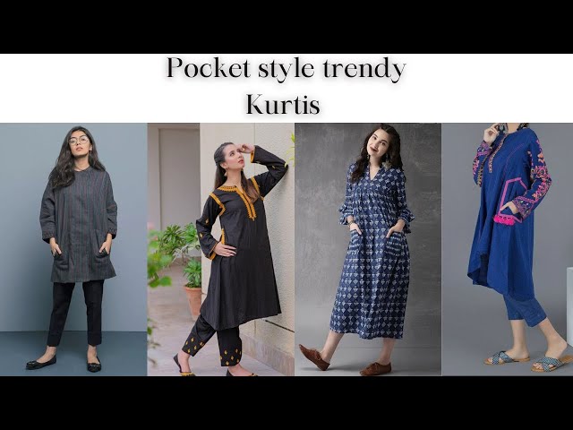 Simple & Stylish Pocket Style Kurti Designs || Trending Casual Kurti Designs  With Pocket - YouTube