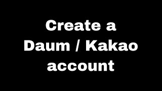 How to Create a Daum account