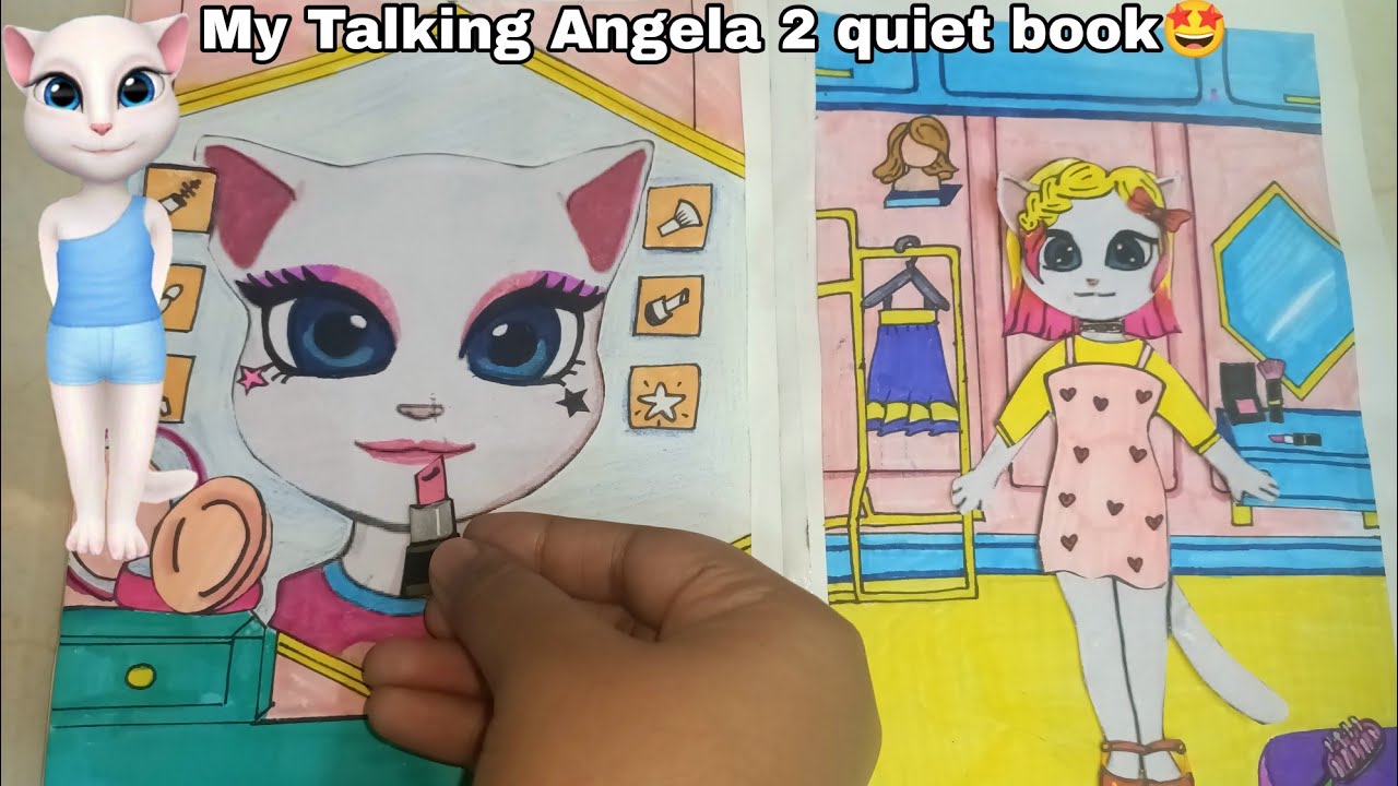 My talking Angela 2 quiet book/ diy paper gameplay/ playing with quiet