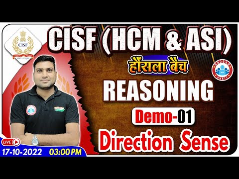 Direction Test Reasoning | CISF HCM Reasoning | CISF HCM ASI Reasoning हौसला Batch Demo -1