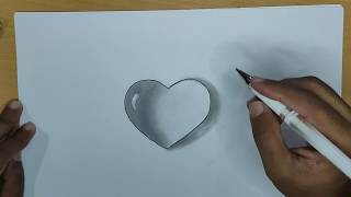 Simple Heart Shape Art with water drop effect for Kids | PLG ARTS