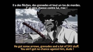 FRENCH LESSON  - learn French with animated movies ( french + english subtitles ) Afro Samurai part2