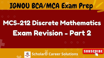 MCS-212 Discrete Mathematics Exam Revision Part 2 | #ignouexampreparation #ignouexamprep #ignouexam