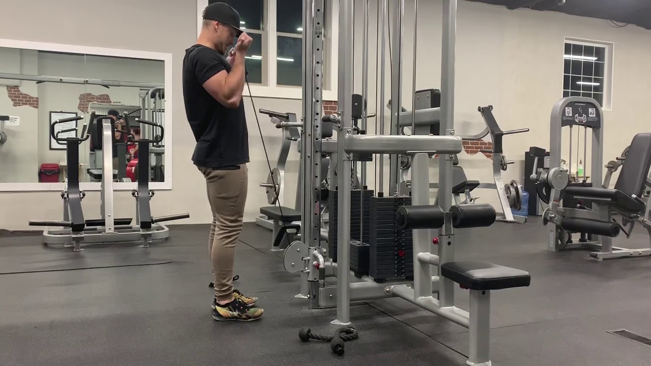 Cable Straight Bar Curl YouTube