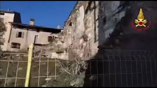 18 dicembre 2021 terremoto in Lombardia video edificio crollato a Olgiate Molgora (Lecco)
