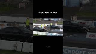 JDM vs German Engineering! Supra vs BMW Drag Race 🏁 #viral #caredits #bmw #shorts