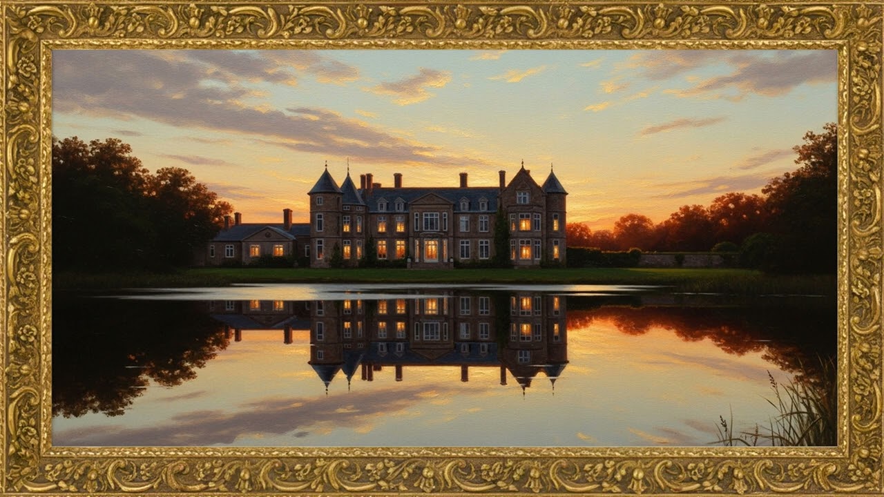 Quiet Countryside Manor Beside Still River Horizon