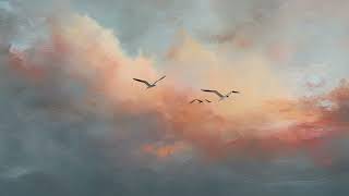 Birds in Sunset Clouds Oil Painting | 4K Art Screensaver for TV | 2 Hours | TV Wallpaper