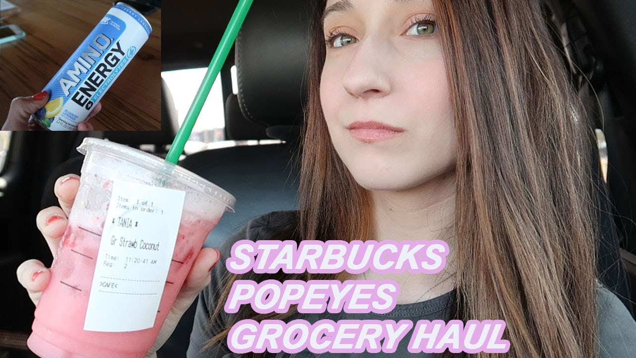 GOING TO STARBUCKS + POPEYES SUPPLEMENTS + GROCERY HAUL VLOG 