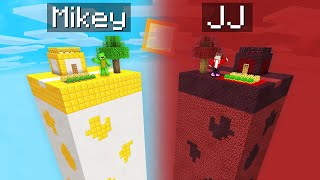 Mikey GOD Chunk vs JJ DEMON Chunk Survival Battle in Minecraft (Maizen)