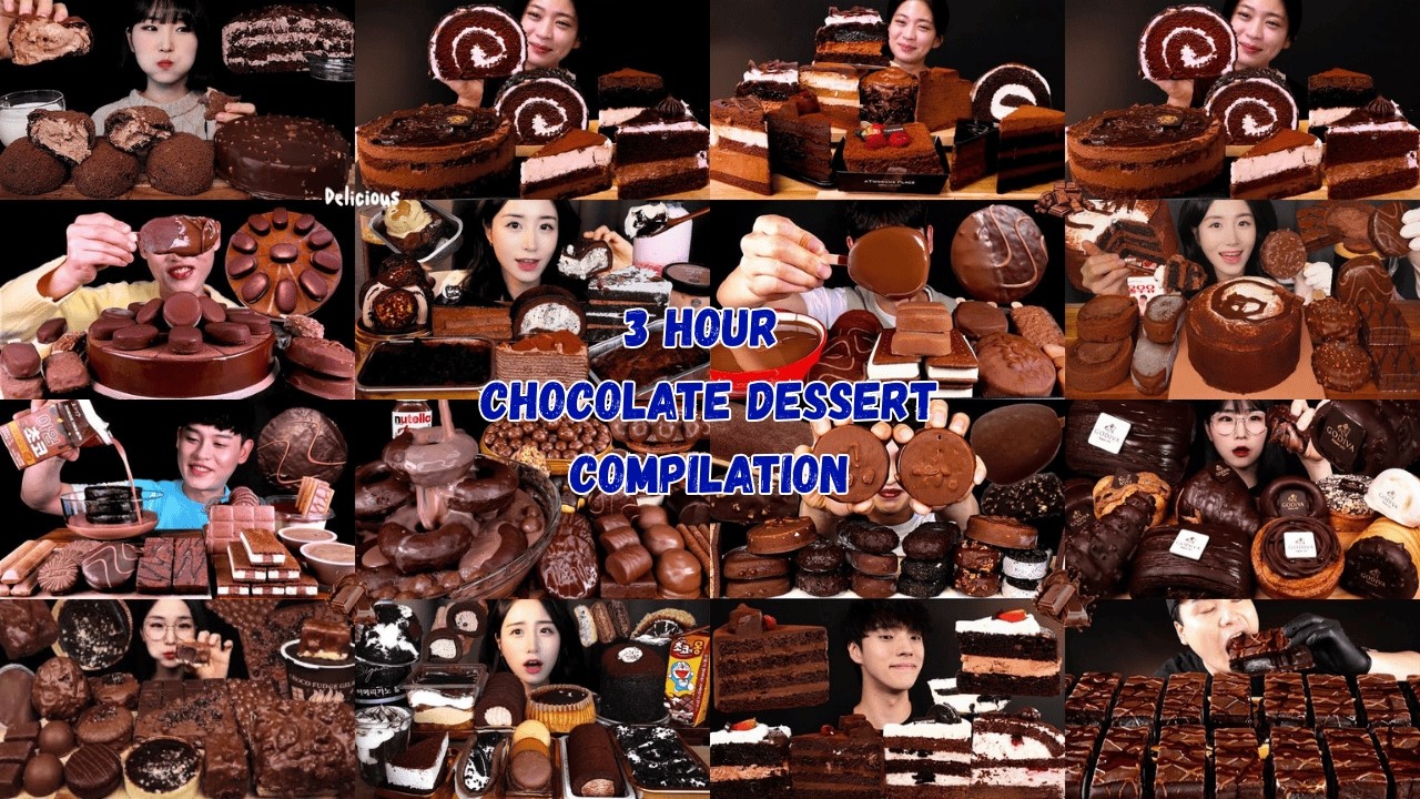 3 Hour Chocolate DESSERT COMPILATION🍫 ASMR MUKBANG Eating Chocolate, Ice Cream, Cake & Sweet Treats!