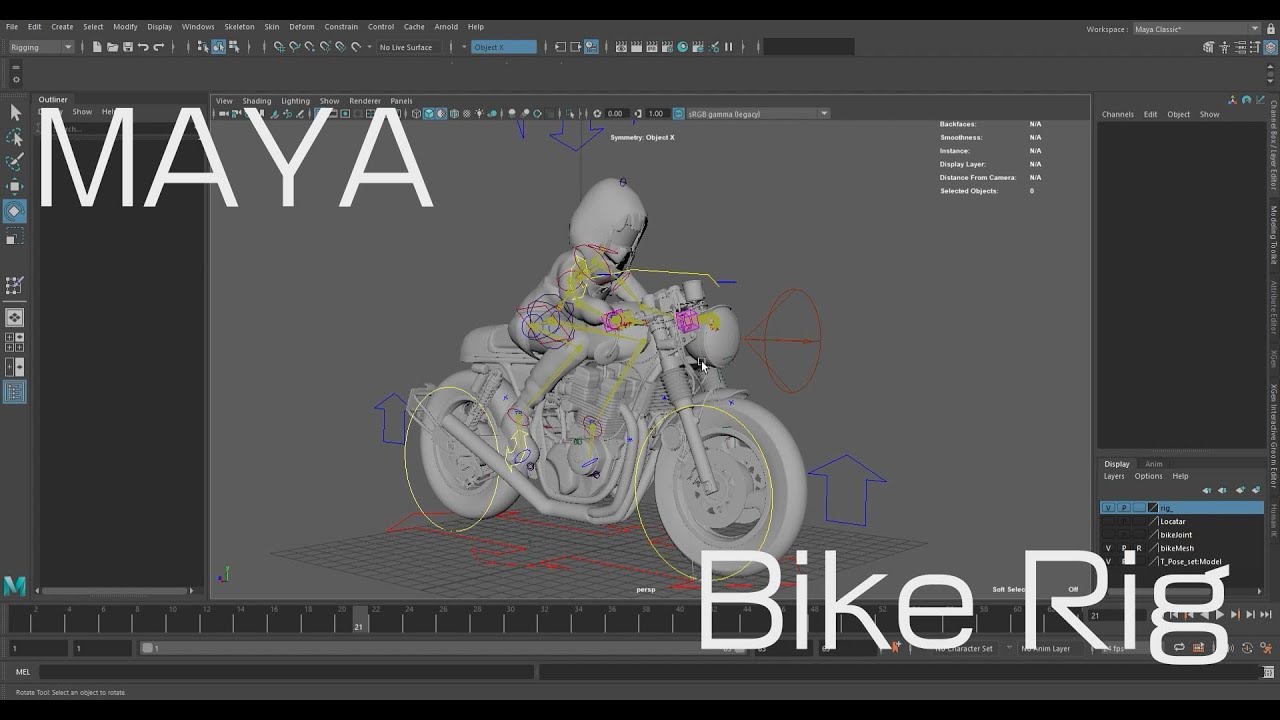 【MAYA】Bike Rig - YouTube