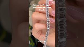 Emerald Cut Moissanite Diamond Luxury Tennis Bracelet