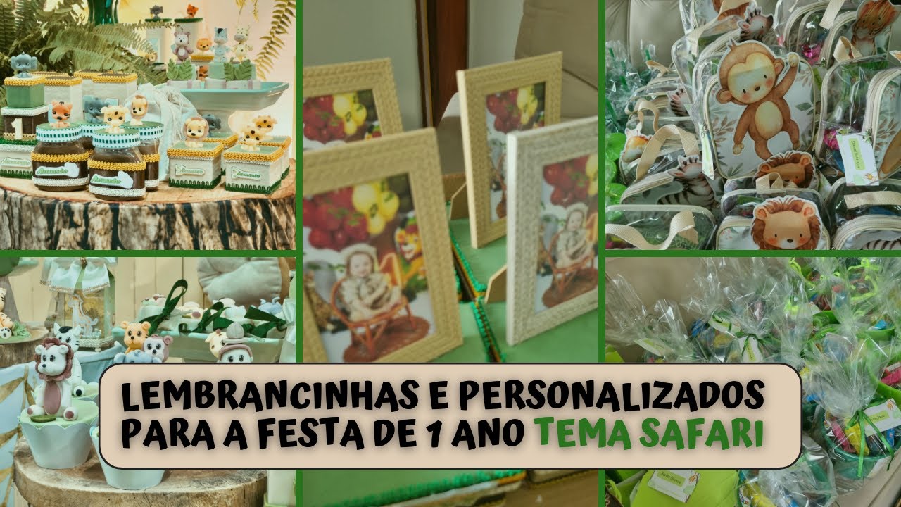 Lembrancinhas e personalizados da festa de 1 ano SAFARI