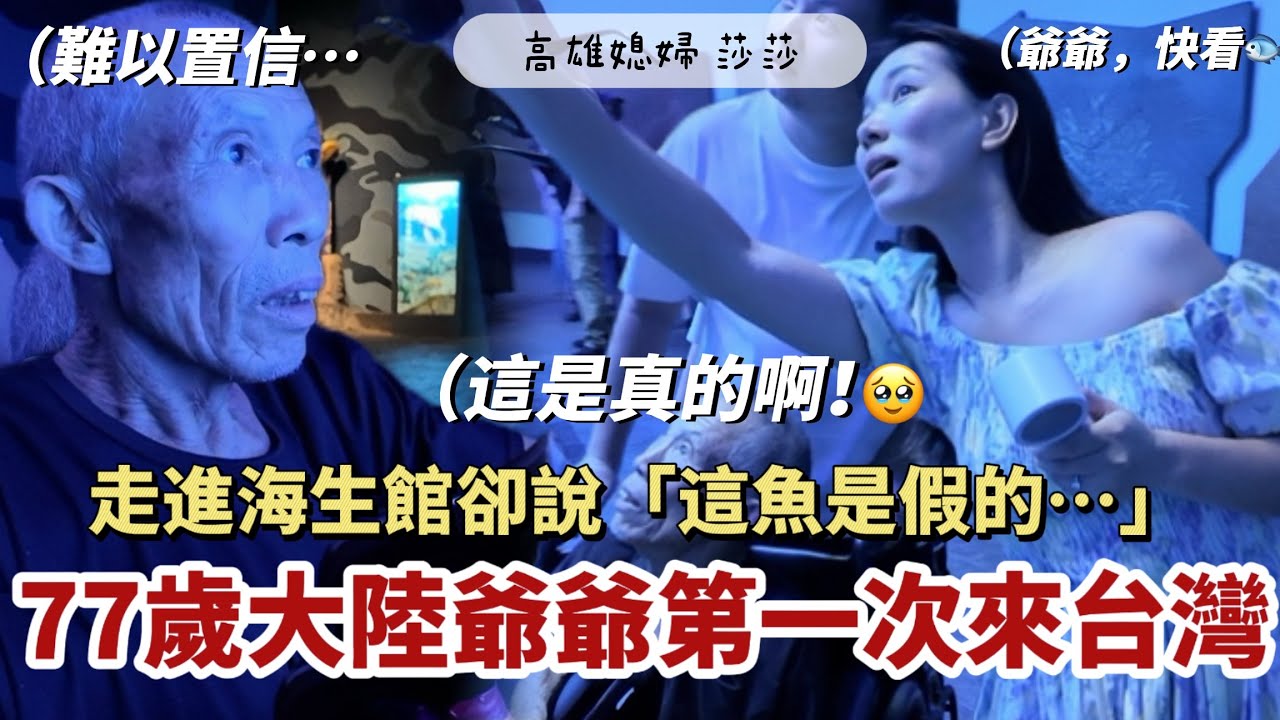 77歲爺爺第一次走進海生館，原本說不相信是真的，結局卻讓我心疼又感動🥹「高雄媳婦 莎莎」