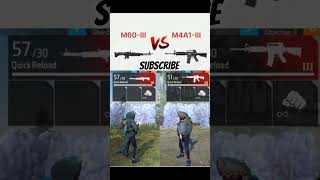 M60-III VS M4A1-III FREE FIRE GUN ABILITY TEST | WHO IS BEST #freefireshorts #shorts #freefire