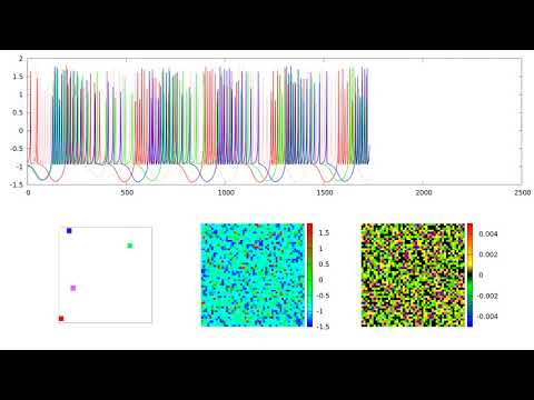 Hindmarsh-Rose 50x50 neuron network g = 0.001
