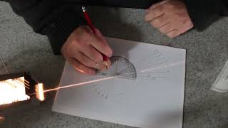Refraction through a semicircular glass block