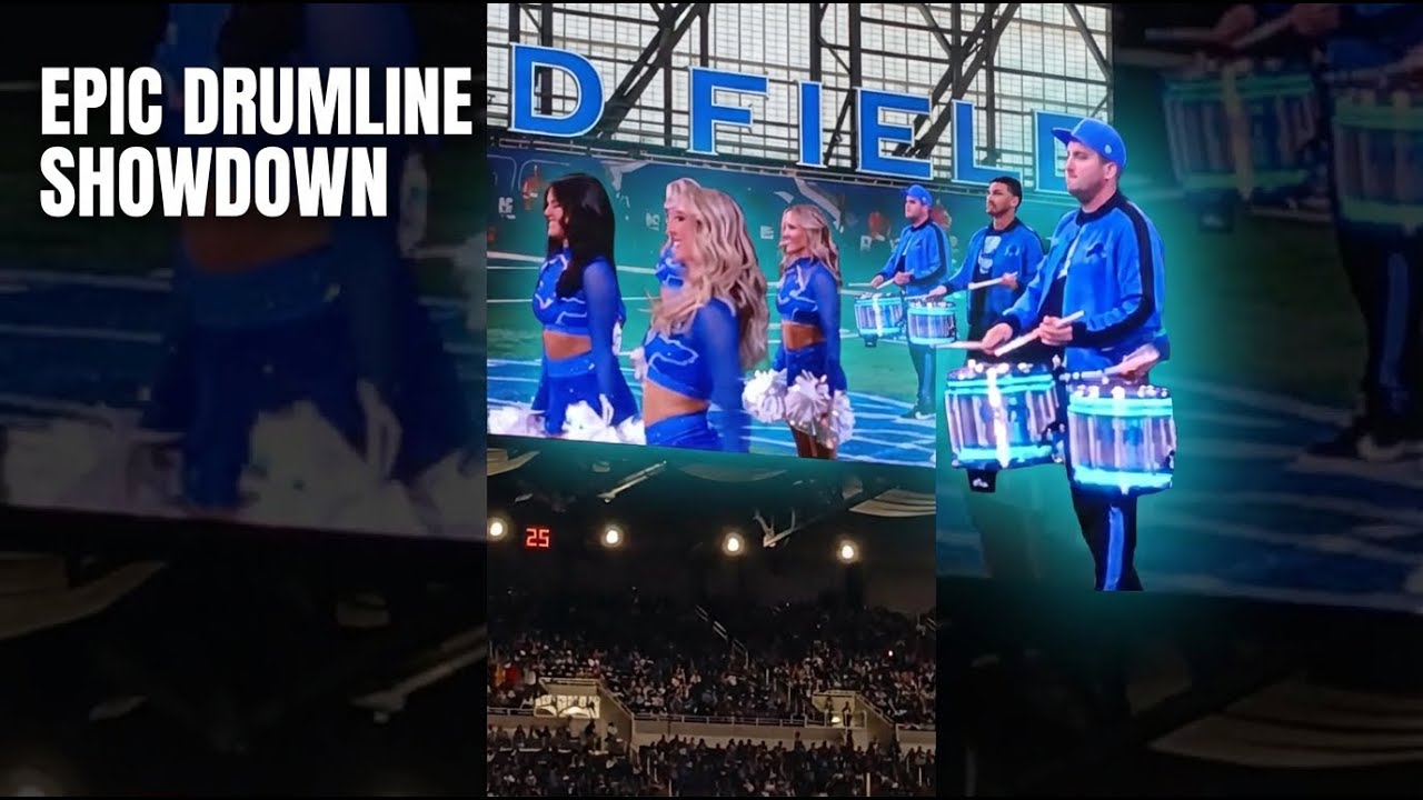 INSANE Lions vs Vikings Drumline Battle at Ford Field | Epic NFL Halftime Show 2025 🦁🥁🔥