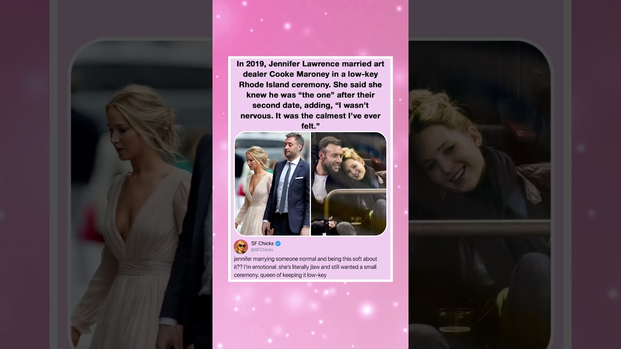 In 2019, Jennifer Lawrence married art dealer Cooke Maroney in a low-key Rhode Island ceremony.