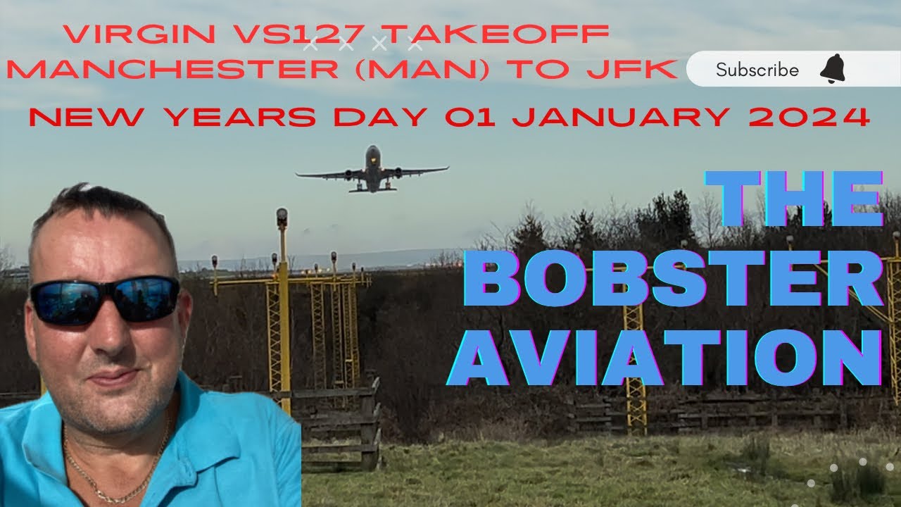 Vs127 Virgin Atlantic departing Manchester to New York, New Years Day 2024 ...