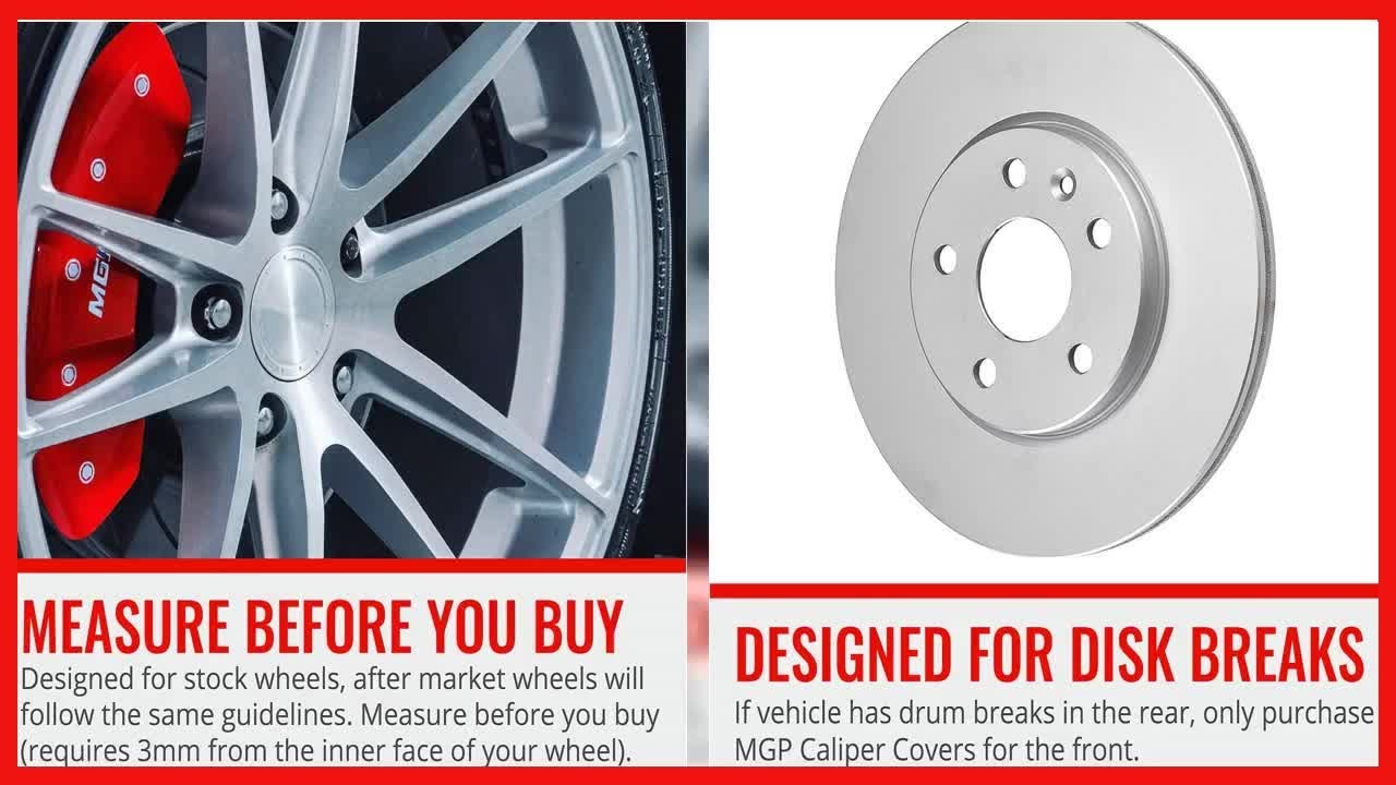 Quality product -  MGP Caliper Covers 10219SFRDRD Ford Oval Logo Type Caliper Cover with Red Powder