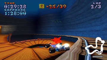 Crash Team Racing (NTSC) 101% Walkthrough - Part 56 - Dragon Mines [Platinum Relic]