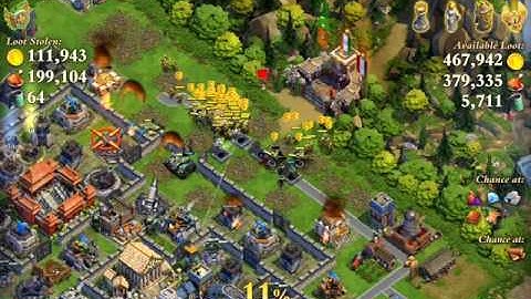 DomiNations - Atomic Age - Power of Howitzer on defense.