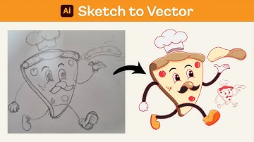 Create Pizza Mascot from Sketch to Vector | Adobe Illustrator | Speed Art