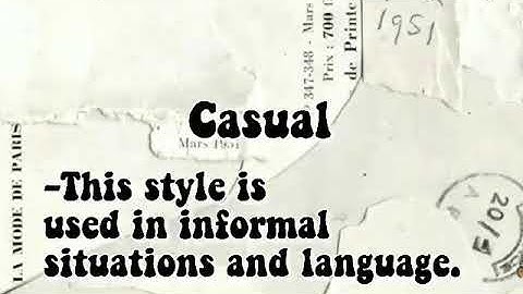 Performance task #5 | Speech styles | Oral-Communication |