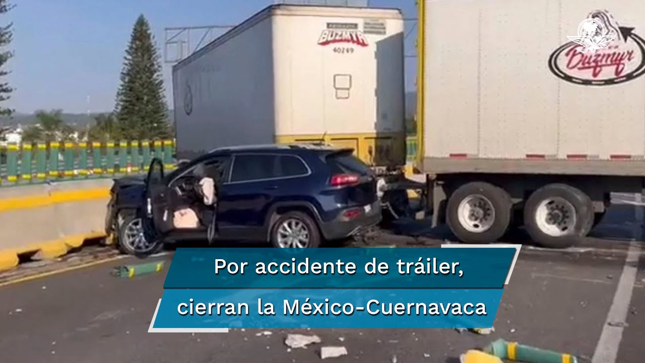 Tráiler se queda sin frenos y choca contra muro de contención en la ...