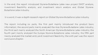 Global Styrene-Butadiene Latex Industry 2014 Global Research Report