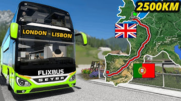 ETS2 Longest Bus Trip (London to Lisbon) UK to Portugal | Euro Truck Simulator 2