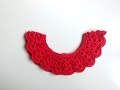 Tutorial collar babero de ganchillo o cuello Peter Pan a crochet (susbtítulos para móvil o tablet)