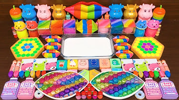 Mixing Random Things into GLOSSY Slime!! Series #55 Satisfying RAINBOW LIPS Slime