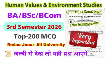 co curricular 3rd semester rmlau | human values and environmental studies ba 3rd semester rmlau 