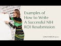 Examples of how to write a successful nih r01 resubmission