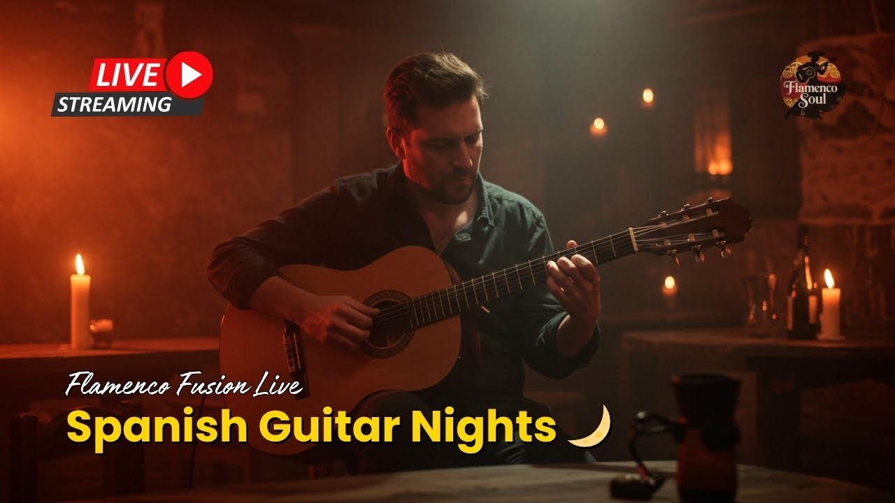 🌙 Spanish Guitar Nights – Romantic Flamenco Instrumental Live 24/7 🎸