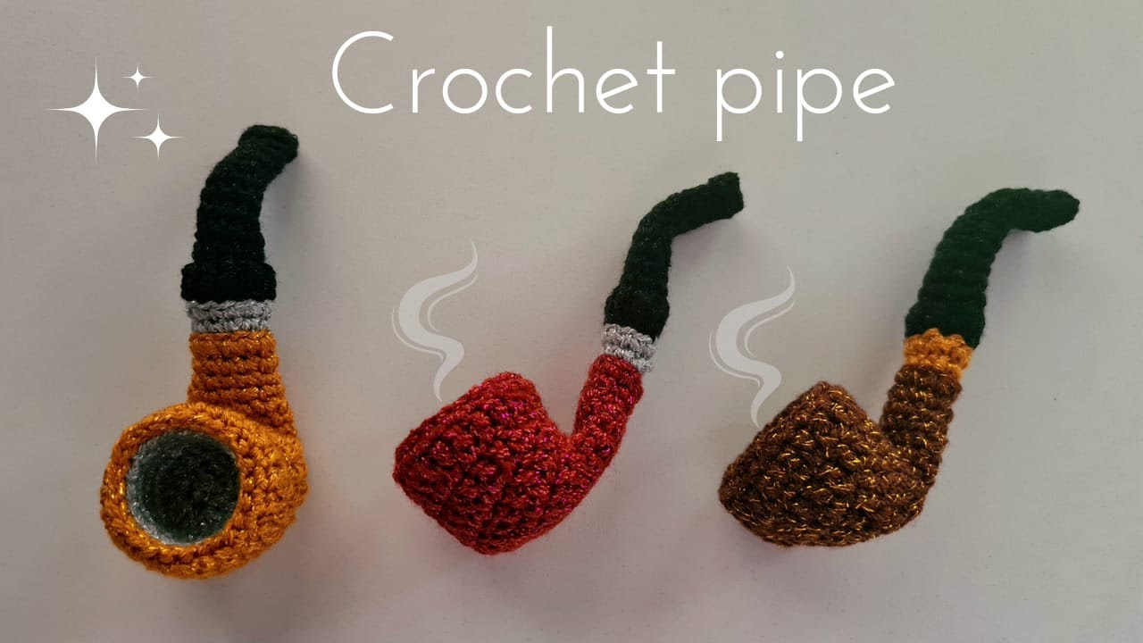 Pipa antigua para fumar tabaco en CROCHET | Regalo para los abuelos