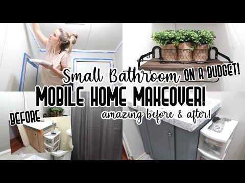 MOBILE HOME MAKEOVER ON A BUDGET | SMALL BATHROOM MAKEOVER - YouTube