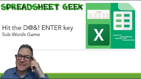 Spreadsheet Lesson Plan - Sub-words Game, Class Activity