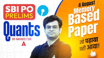 SBI PO Memory Based Paper 2025 | SBI PO Prelims Quants Memory Based Paper | By Navneet Sir