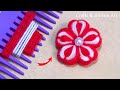 Amazing Trick with Hair Comb - Easy Woolen Flower Making - Hand Embroidery Design - Sewing Hack