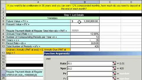 Excel Busn Math 60: Future Value Annuities FV & PMT function