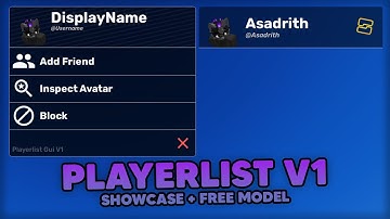 Playerlist Gui V1 // Roblox Showcase + Free Model