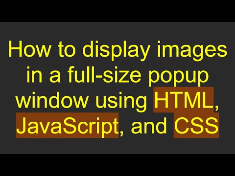 How to display