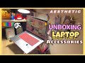 Aesthetic Unboxing Laptop Accessories || Pink Calculator 🧮 , Laptop Case 💻, Keyboard Cover⌨️